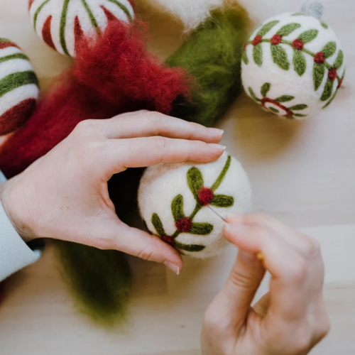 DIY Wool Christmas Ball Felt Craft Kit