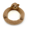 DIY Brown Polar Bear Wool Felt Coaster Felting Kit