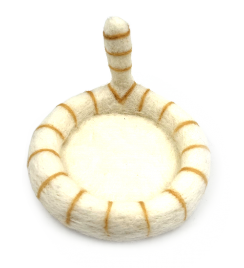 DIY Yellow-White Cat Tail Wool Felt Felting Kit