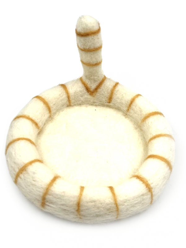 DIY Yellow-White Cat Tail Wool Felt Felting Kit