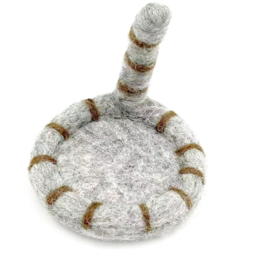 DIY Grey Cat Tail Wool Felt Felting Kit