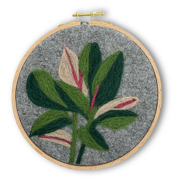 DIY Woolen Plant Embroidery Hoop Material Kit