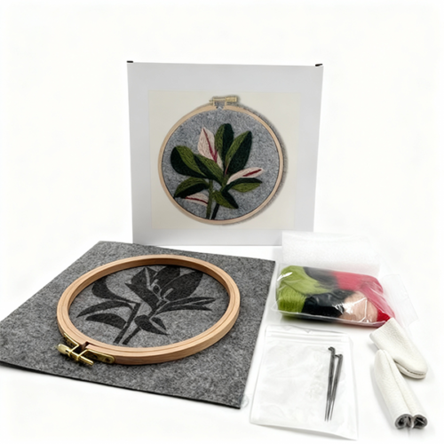 DIY Woolen Plant Embroidery Hoop Material Kit