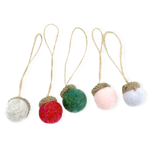 DIY Wool Felt Acorn Ornament Felting Kit