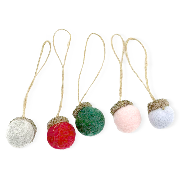 DIY Wool Felt Acorn Ornament Felting Kit